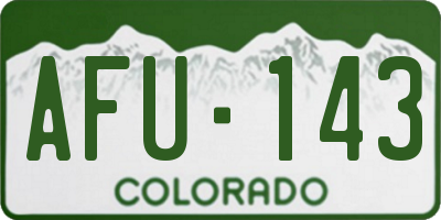CO license plate AFU143