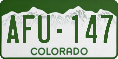 CO license plate AFU147