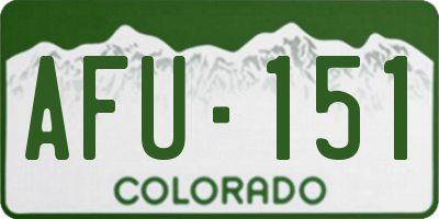 CO license plate AFU151
