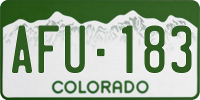 CO license plate AFU183