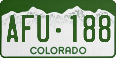 CO license plate AFU188