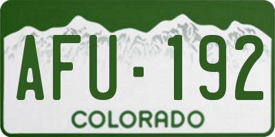 CO license plate AFU192