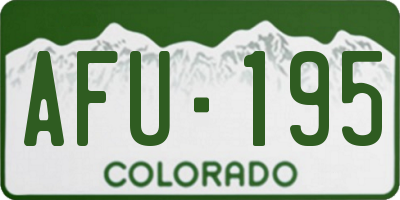CO license plate AFU195