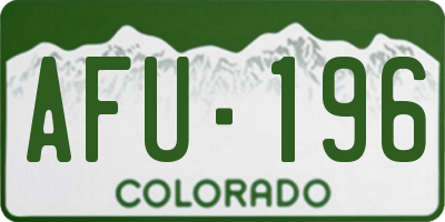 CO license plate AFU196