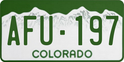 CO license plate AFU197
