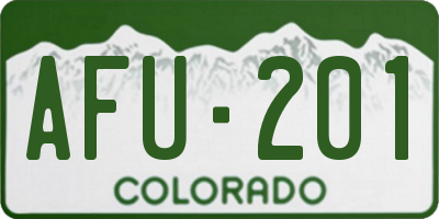 CO license plate AFU201