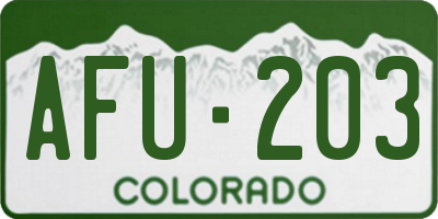 CO license plate AFU203
