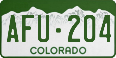 CO license plate AFU204