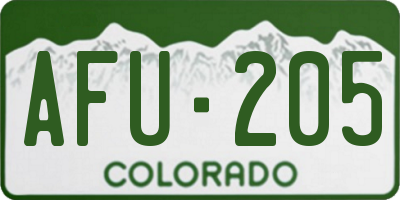 CO license plate AFU205