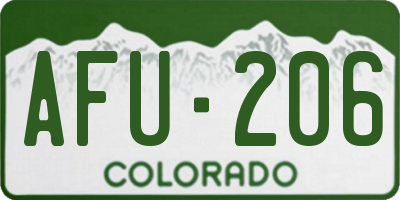 CO license plate AFU206