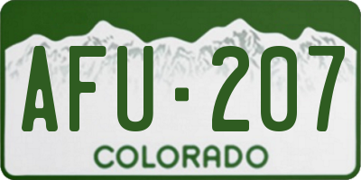 CO license plate AFU207