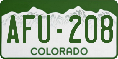 CO license plate AFU208