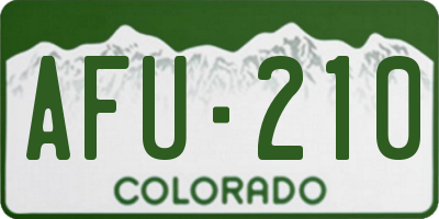CO license plate AFU210