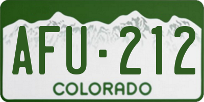 CO license plate AFU212