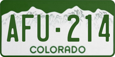 CO license plate AFU214