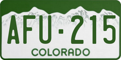 CO license plate AFU215