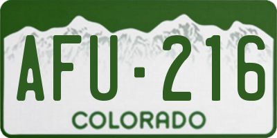 CO license plate AFU216