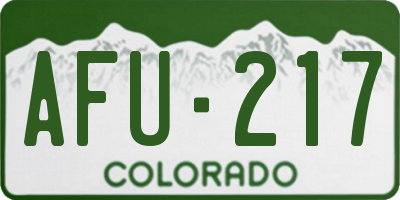CO license plate AFU217