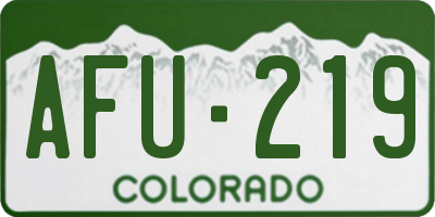 CO license plate AFU219