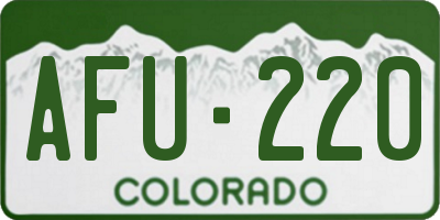CO license plate AFU220