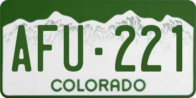 CO license plate AFU221