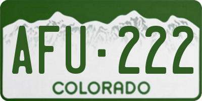 CO license plate AFU222
