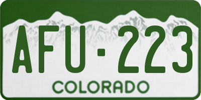 CO license plate AFU223
