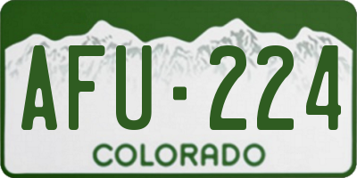 CO license plate AFU224