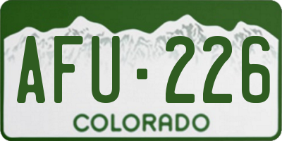 CO license plate AFU226