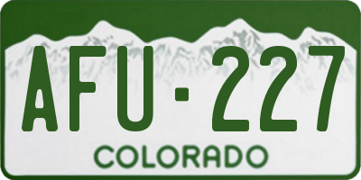 CO license plate AFU227