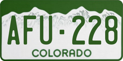 CO license plate AFU228