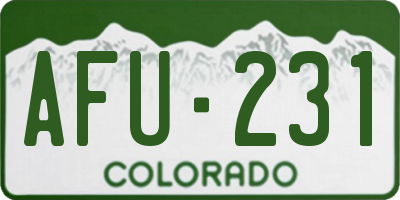 CO license plate AFU231