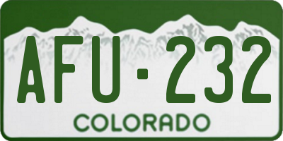 CO license plate AFU232