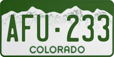 CO license plate AFU233