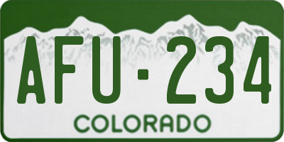 CO license plate AFU234