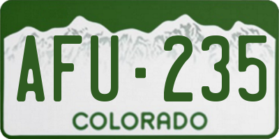 CO license plate AFU235