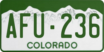 CO license plate AFU236