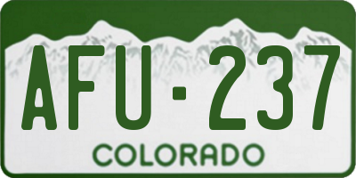 CO license plate AFU237