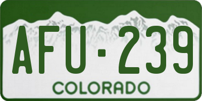 CO license plate AFU239
