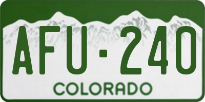CO license plate AFU240