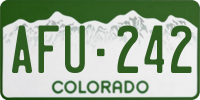 CO license plate AFU242