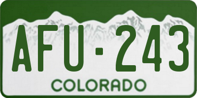 CO license plate AFU243