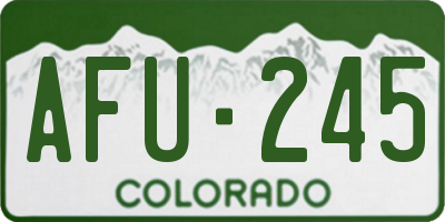 CO license plate AFU245