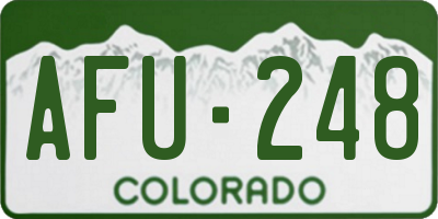 CO license plate AFU248