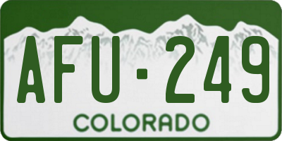 CO license plate AFU249