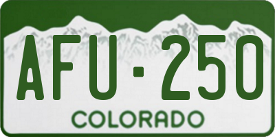 CO license plate AFU250