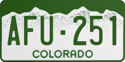 CO license plate AFU251