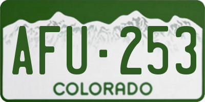 CO license plate AFU253