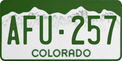 CO license plate AFU257