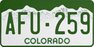 CO license plate AFU259